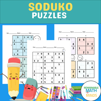 Preview of Sudoku pages puzzle worksheet,2Nd,Back To School,Printable,worksheet,Game