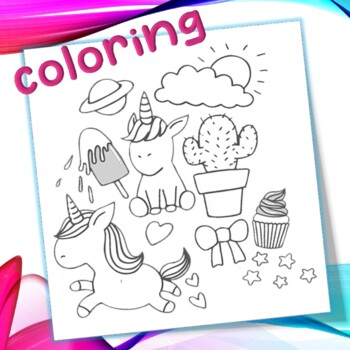 Preview of summer coloring pages kids free