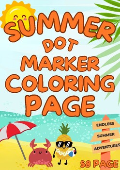 Preview of summer dot marker coloring pages
