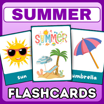 Preview of summer flashcards Vocabulary - English - End of The Year Activities