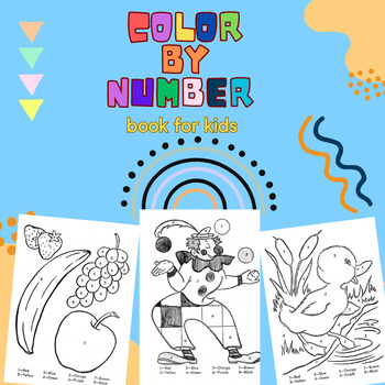 Preview of summer fun .....Color By Number for Kids Ages 4-8: Cute Coloring Book