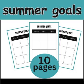 Preview of summer goals , summer planners