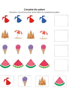 Preview of summer pattern cut and paste FREEBIE!
