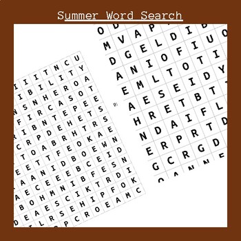 Preview of summer word search