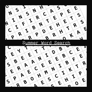 Preview of summer word search/end of year activities