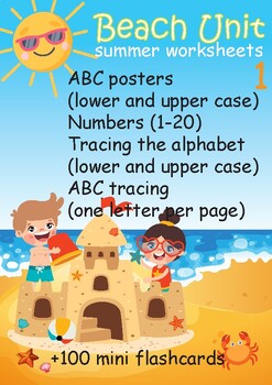 Preview of summer worksheets PART 1- beach unit for homeschool, summer schools or else!
