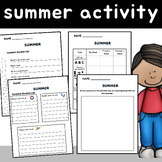 summer writing activity,summer activity pages