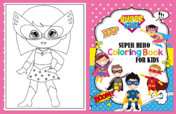 Preview of superhero kids coloring book