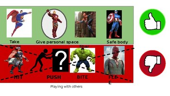 Preview of superheroes and expected behavior while playing with friends
