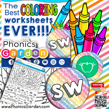 sw | Consonant Blends | SWAN | Multi-Level | S-Blend | Color by Letter