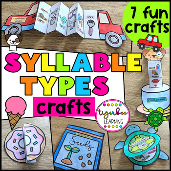 Preview of syllable types crafts | phonics practice activities