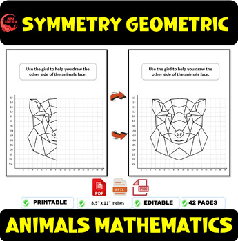 Preview of symmetry geometric animals mathematics worksheet