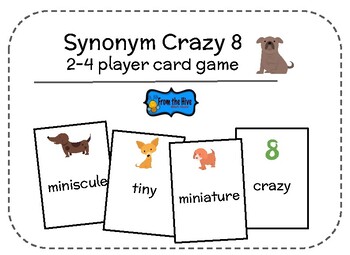synonym Crazy 8 Printable Card Game by From The Hive