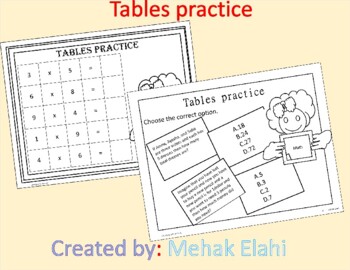 tables practice questions with fun by Mehak Elahi | TpT