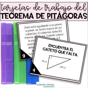 Preview of tarjetas de trabajo teorema de Pitagoras