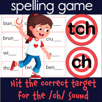 Preview of tch and ch OG sound spelling game (includes 60 practice words)