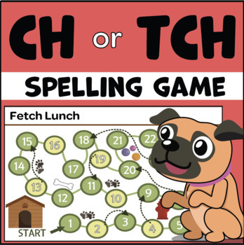 Preview of tch and ch spelling game (includes 75 practice words)