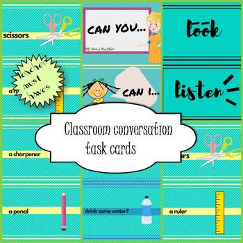 Preview of Teacher must haves. Classroom and bulletin board conversatıon cards.