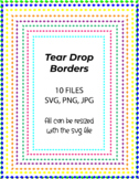 tear drop borders 10 colors clipart vector graphic Digital