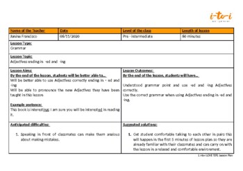 tefl lesson plan assignment example