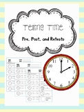 telling time pretest, posttest, and retest