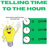 telling time to the hour anchor chart