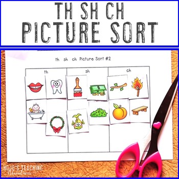 Preview of CH SH TH Worksheet Review - Consonant Digraphs - Sounds Assessment