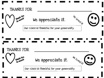 thank you notes to print and cut by Bobo's Kindergarten Kids | TPT