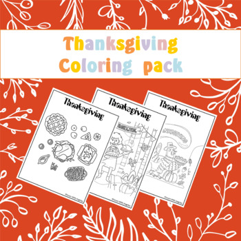 Preview of thanksgiving coloring pack