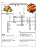 thanksgiving crossword puzzle and thanksgiving word search