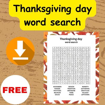 thanksgiving word search puzzle by Teacher Of The Rising Generations