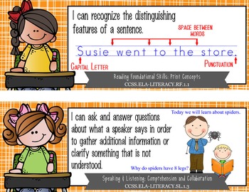 the BRAINY BUNCH - 1st Grade Common Core Standards "I CAN" format / posters