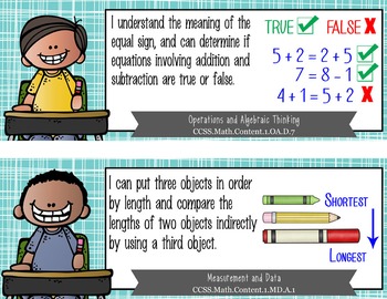 the BRAINY BUNCH - 1st Grade Common Core Standards "I CAN" format / posters