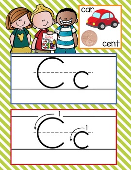 the BRAINY BUNCH - Alphabet Cards, Handwriting, Cards, ABC print with pictures