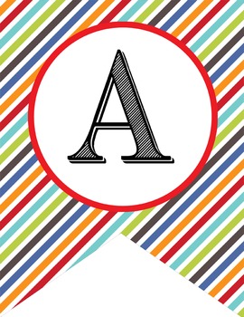 Preview of the BRAINY BUNCH - Alphabet Flags, CREATE a BANNER, stripes