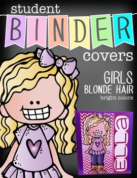 the BRAINY BUNCH - GIRLS - Student Binder Covers - blonde hair  {Melonheadz}