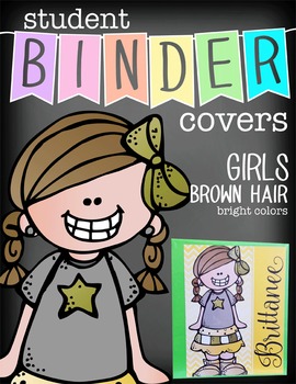 the BRAINY BUNCH - GIRLS - Student Binder Covers - brown hair  {Melonheadz}