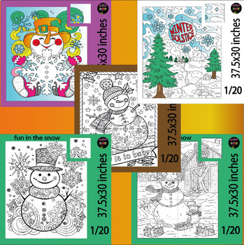 Preview of the first day winter : Children's Collaborative Coloring Extravaganza-Activites