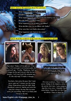 Preview of the Vampire Diaries workbook | Learn English with Movies