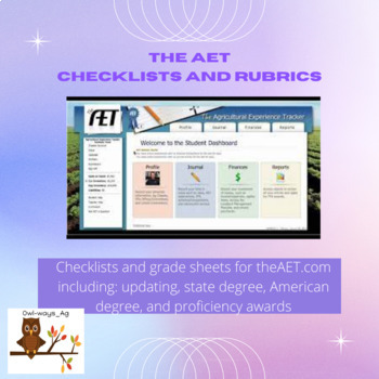 Preview of theAET Checklists and grade sheets