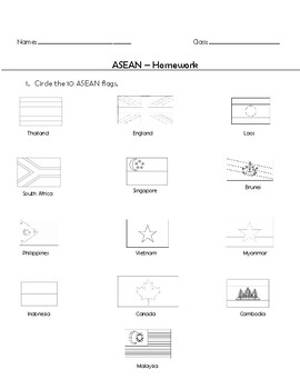 Preview of theme worksheet - ASEAN