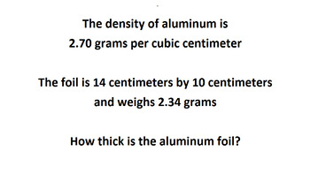 Preview of Thickness of aluminum cans through density