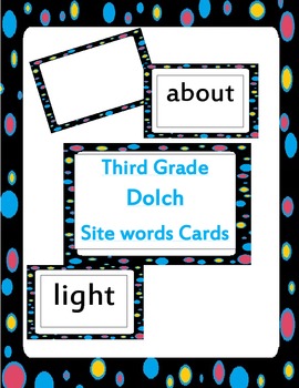 Preview of third grade Dolch site words cards
