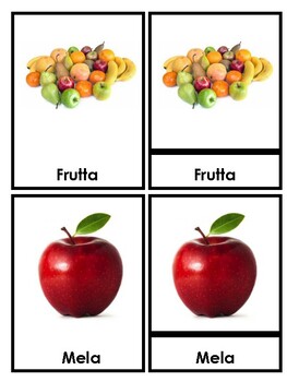 Preview of three parts cards- italian- fruit