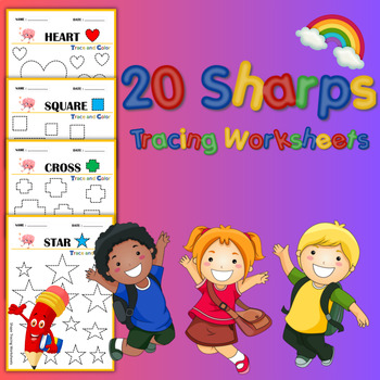 Preview of trace and color sharps worksheets