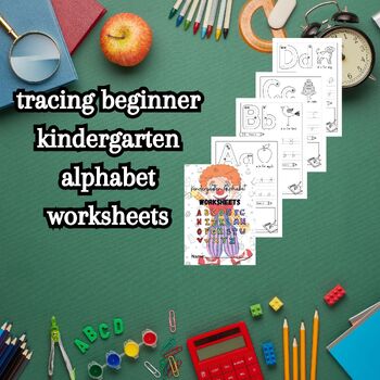 Preview of tracing beginner kindergarten alphabet worksheets,easy activity  a to z
