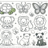 tracing coloring book animals