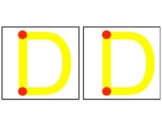 OT 5" boxes letter D tracing/copying with visual dot cues