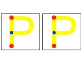 OT 5" boxes letter P tracing/copying with visual dot cues