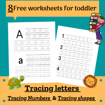 Preview of tracing letters -tracing numbers- tracing shapes workbook